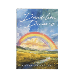 dandelion dreams hardcover artwork of rainbow over field and river