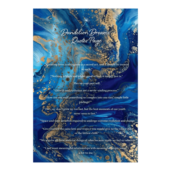 dandelion dreams quote page