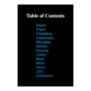 Table of contents chapter list